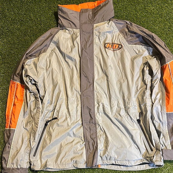 Vintage Y2K Harley-Davidson Silver and Orange Windbreaker - Picture 2 of 9